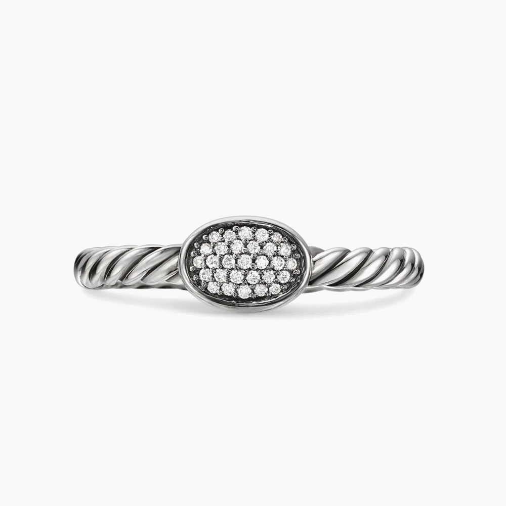 David Yurman Cable Collectibles Oval Ring with Diamonds